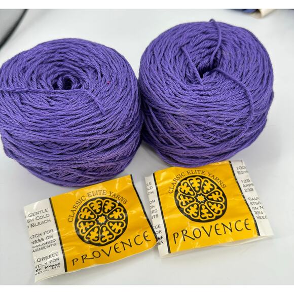 2 PROVENCE Classic Elite Yarns 100% Mercerized Egyptian Cotton Purple #2617 - Picture 1 of 6